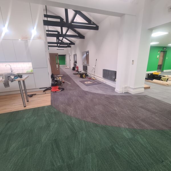 Office: carpet tile and LVT